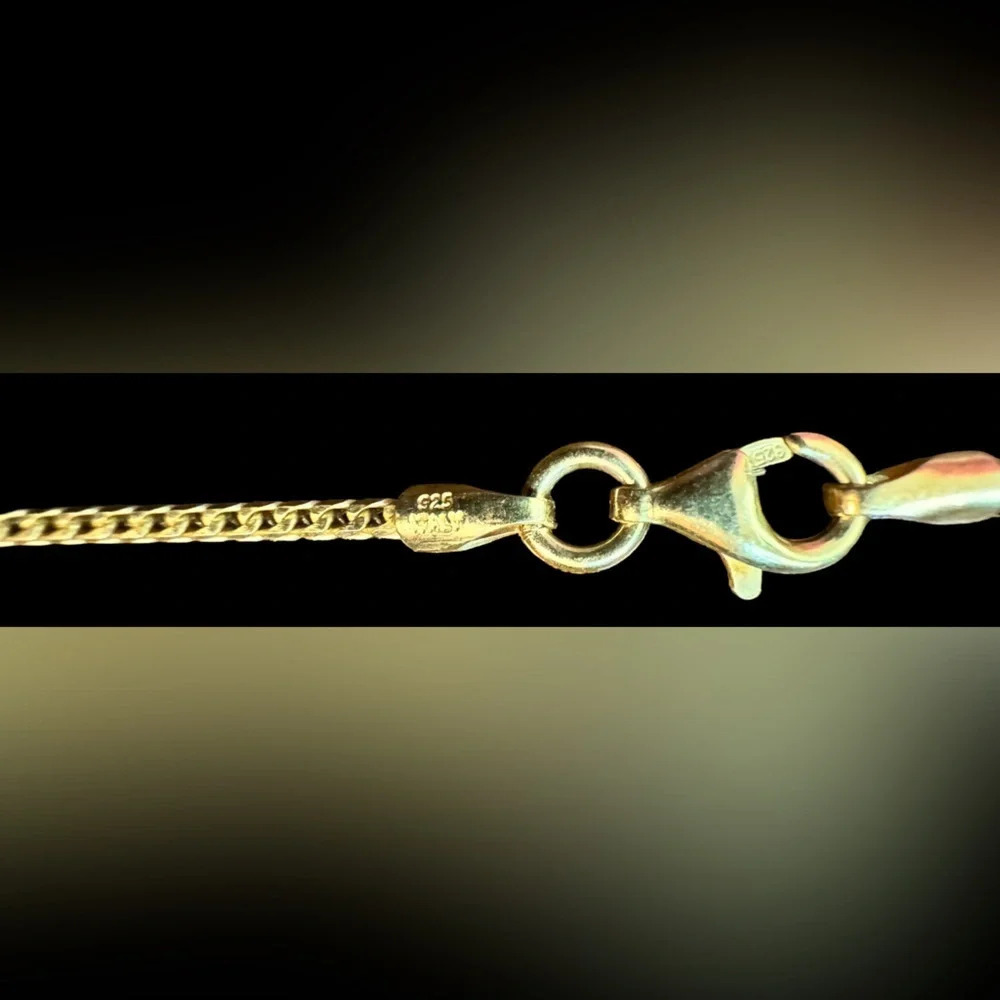 Natural Jade Carved Rooster & Gold Over Sterling Chain (20”) - Picture 8 of 11